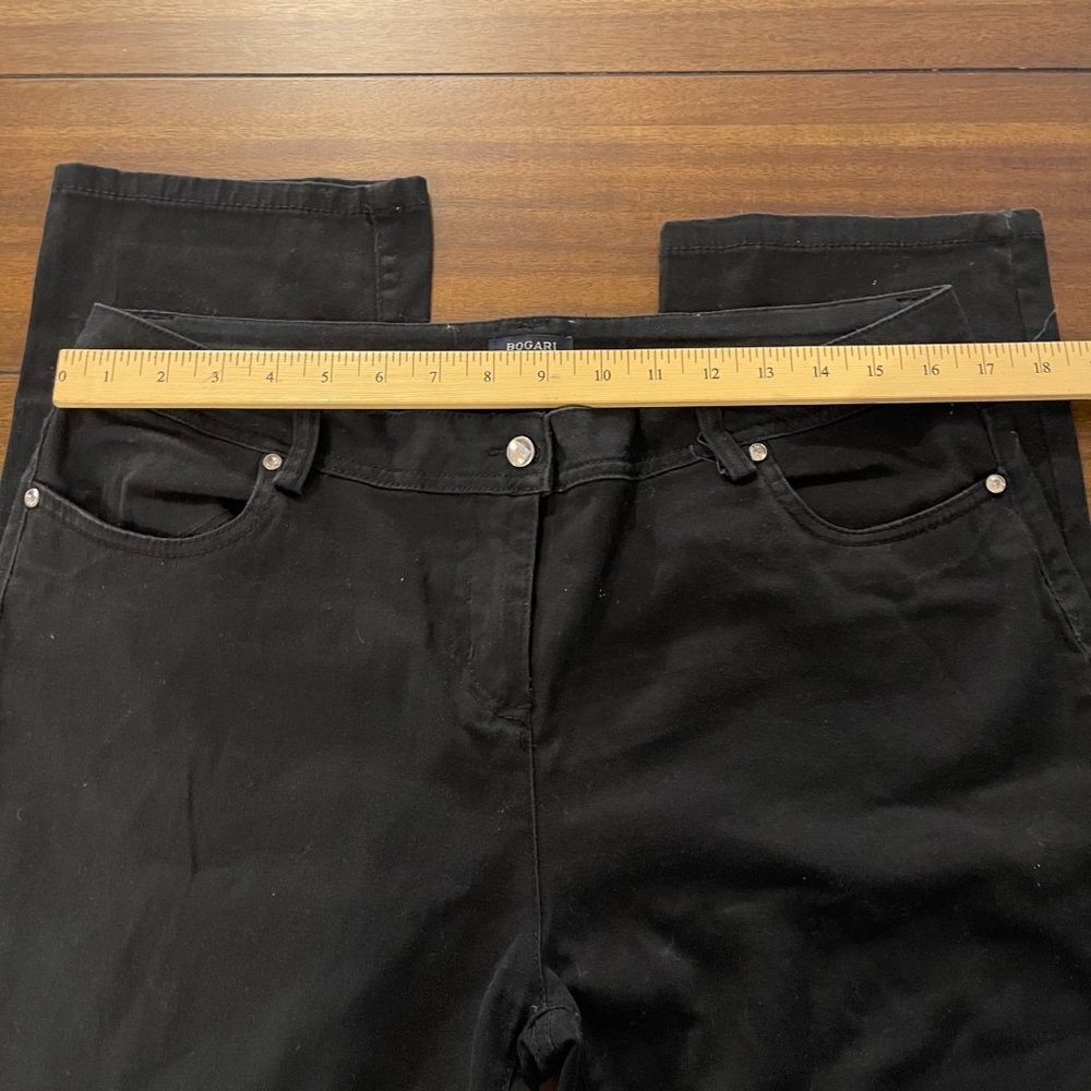 Bogari Women's Skinny Jeans in Black Size 12 gem details 5 pocket - Picture 2 of 13